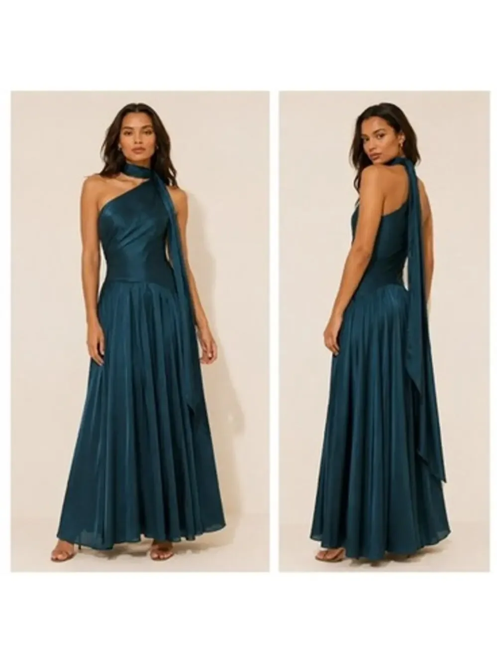 one-shoulder scarf maxi dress bhldn BHLDN One-Shoulder Scarf Maxi Dress